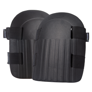 Shows one set of 2 JORESTECH® anti-skid black foam knee pads with adjustable dual straps 