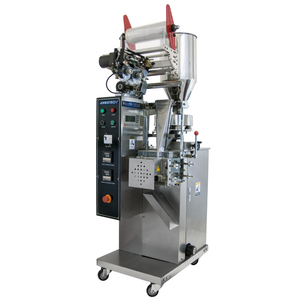 Diagonal view of a Stainless steel VFFS machine for packaging products into sachet-style bags