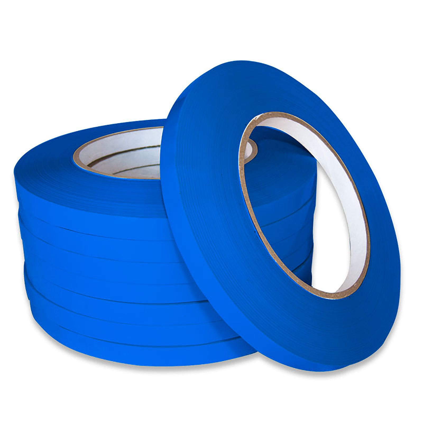 Several rolls of different colors of bag closer tapes