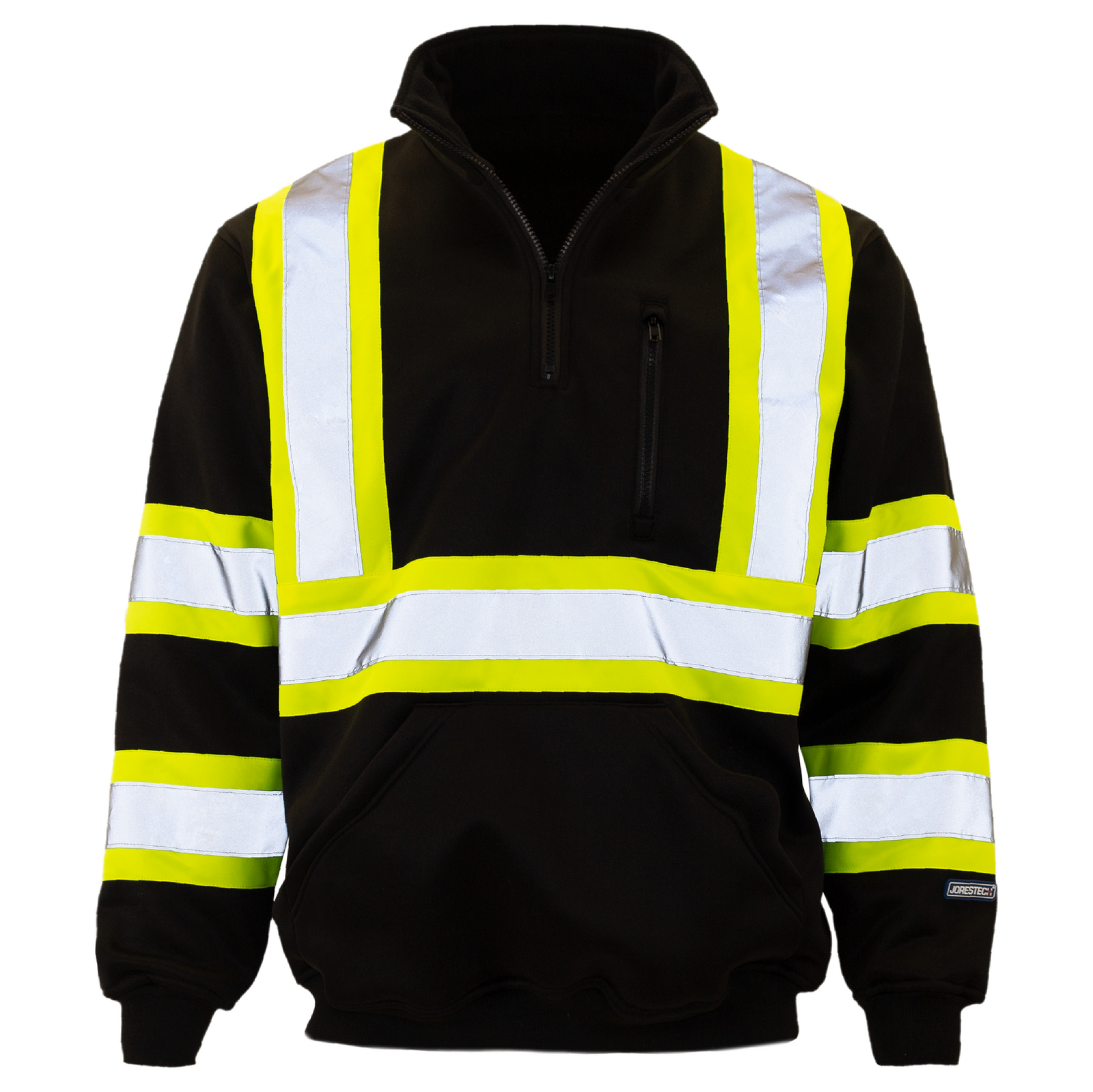 Black JORESTECH hi-vis safety sweater with 2