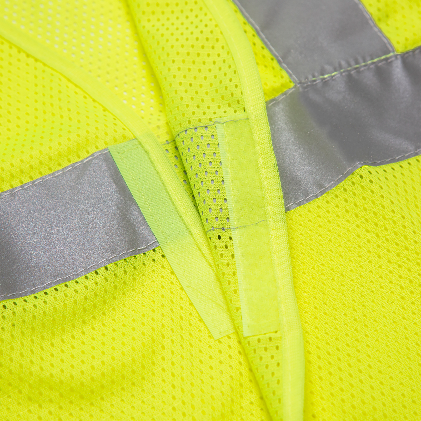 Lime safety vest for kids with hook and loop closure