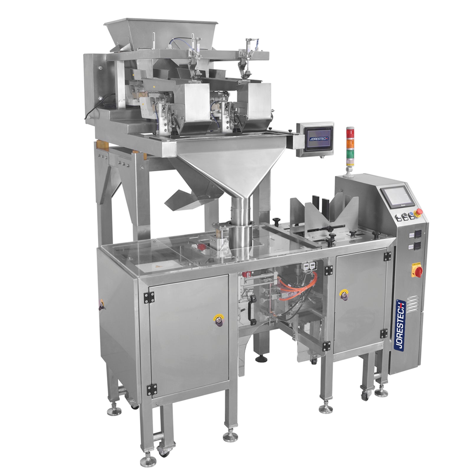 Complete vertical form fill and seal VFFS packaging system Doypack
