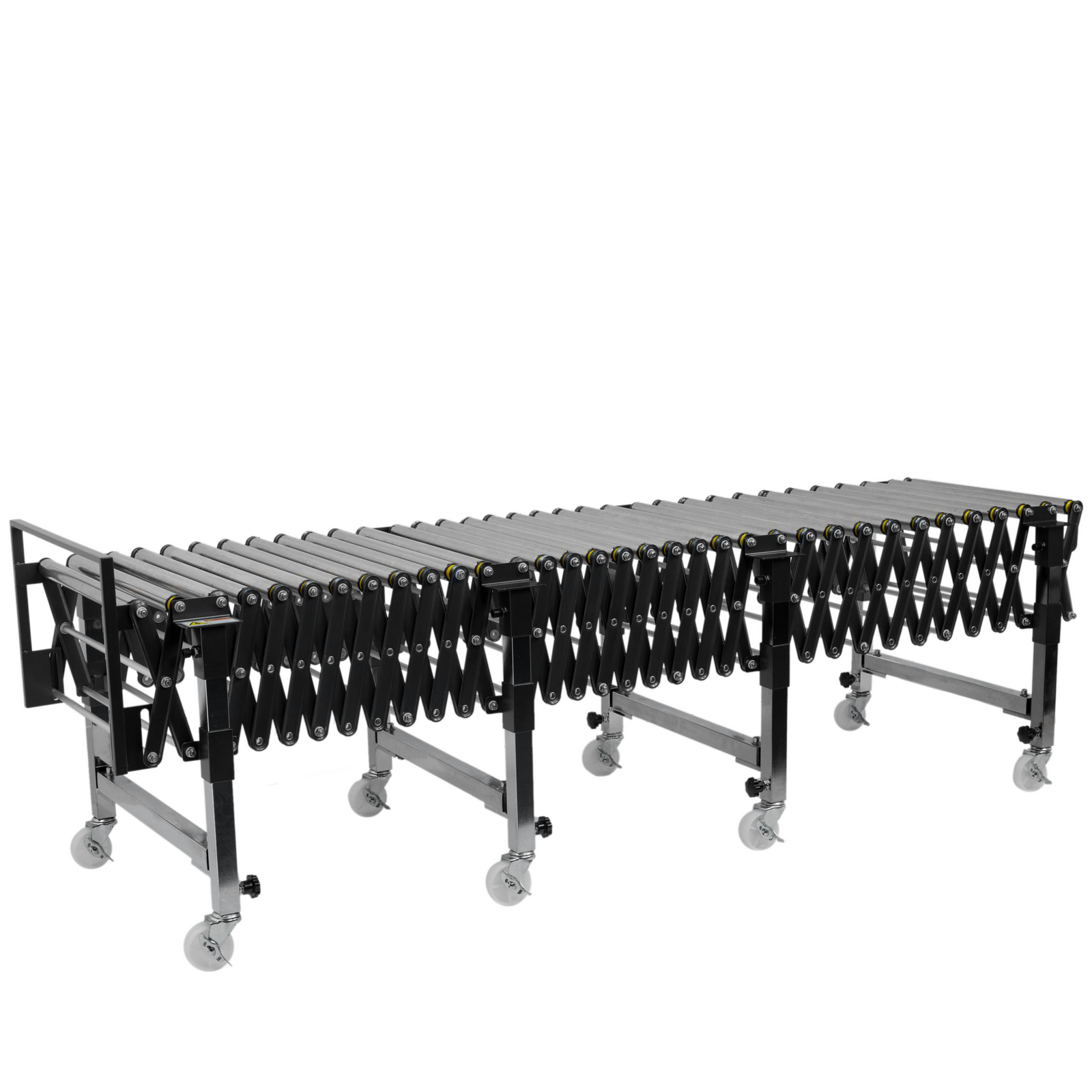 straight stainless steel gravity roller conveyor with rolling casters