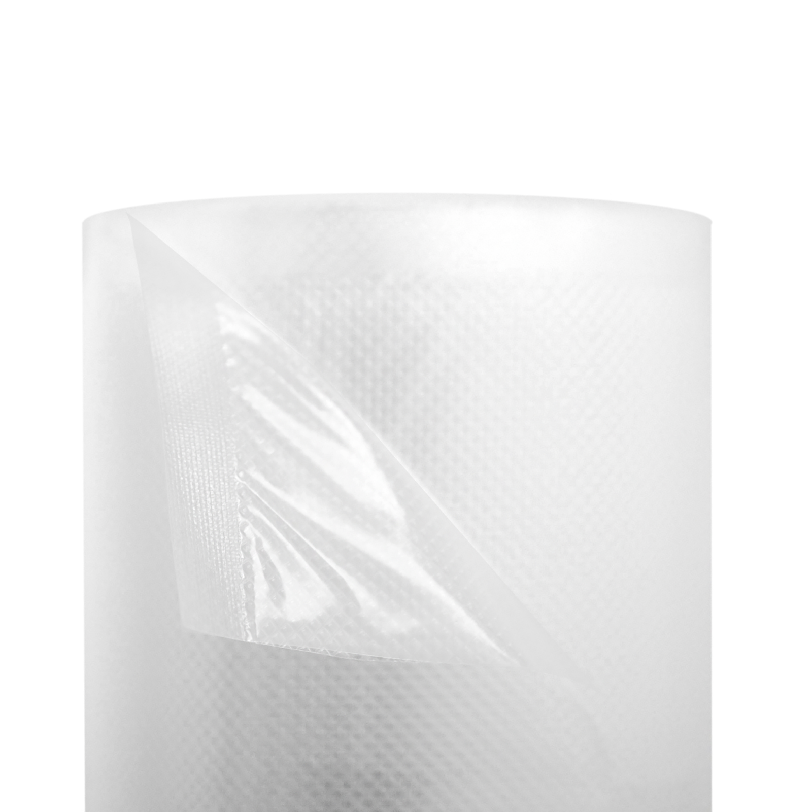 View of the embossed vacuum sealer plastic roll of 8 inches x 50 feet with write on label