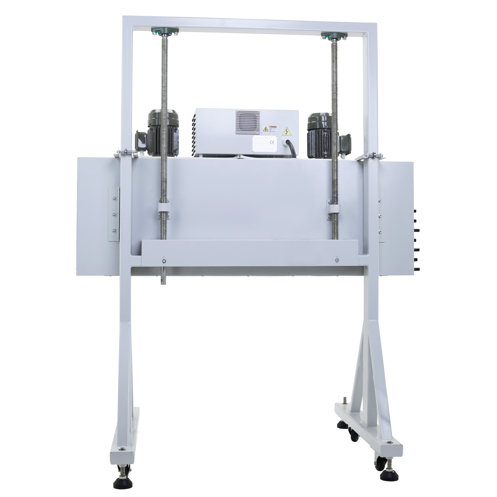 JORESTECH sleeve wrapping heat shrink tunnel machine shown from the back over white background.