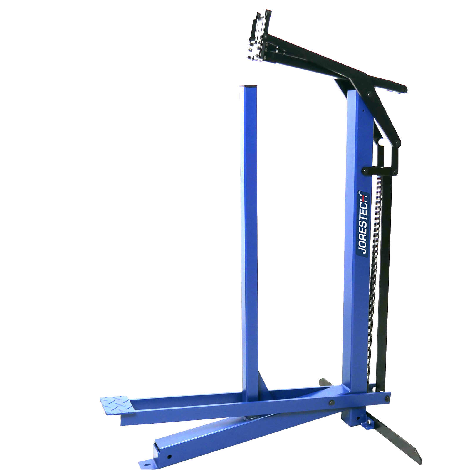 Full view of a pedal-operated box bottom self standing stapler