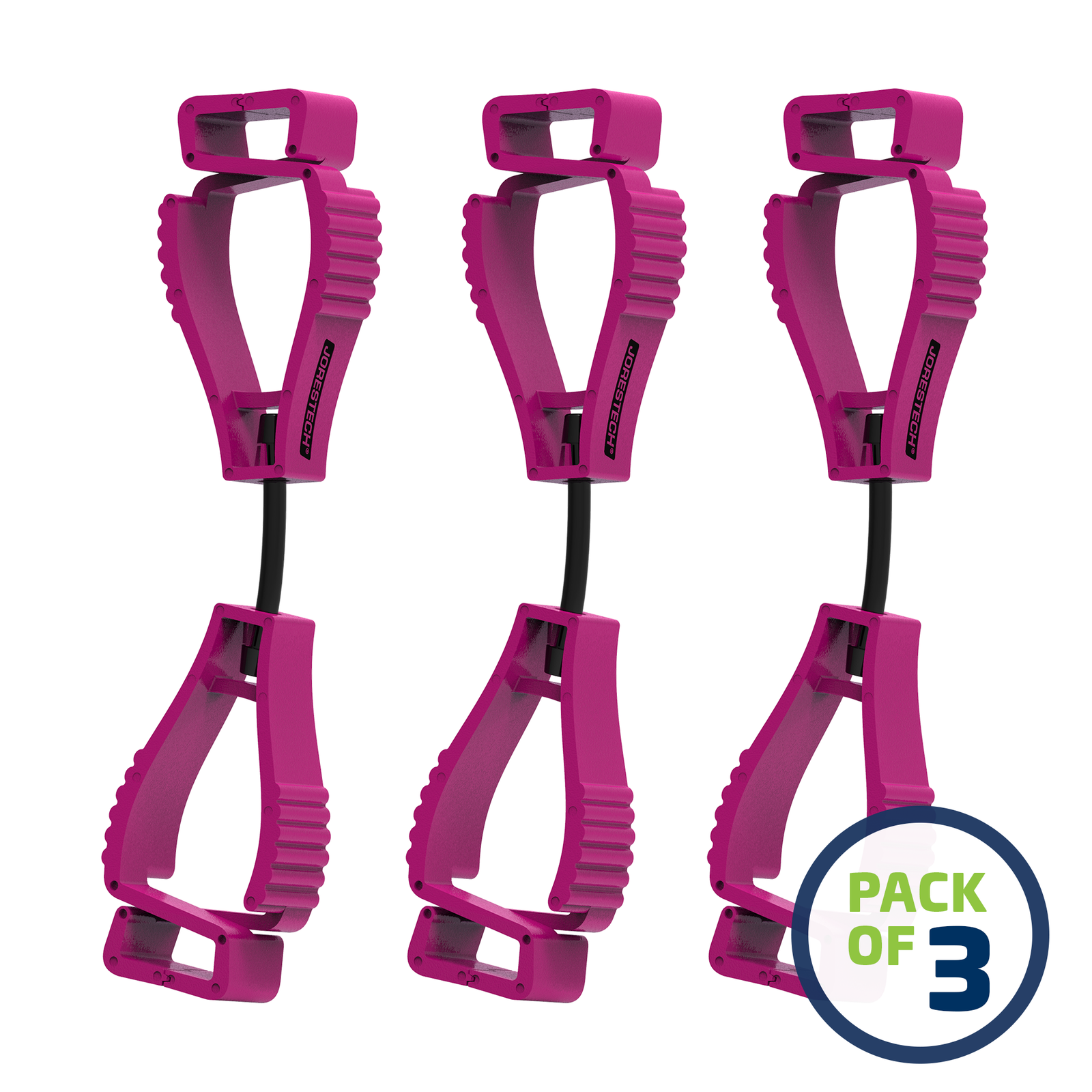 Pack of 3 Pink JORESTECH glove clip safety holders