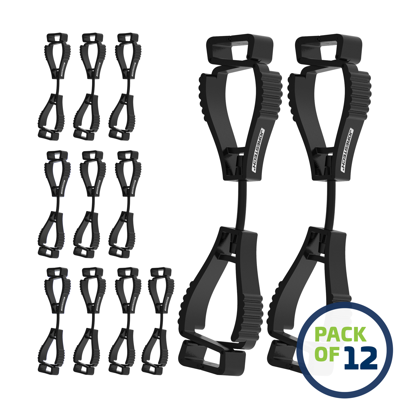 Pack of 12 Black JORESTECH clip safety holders