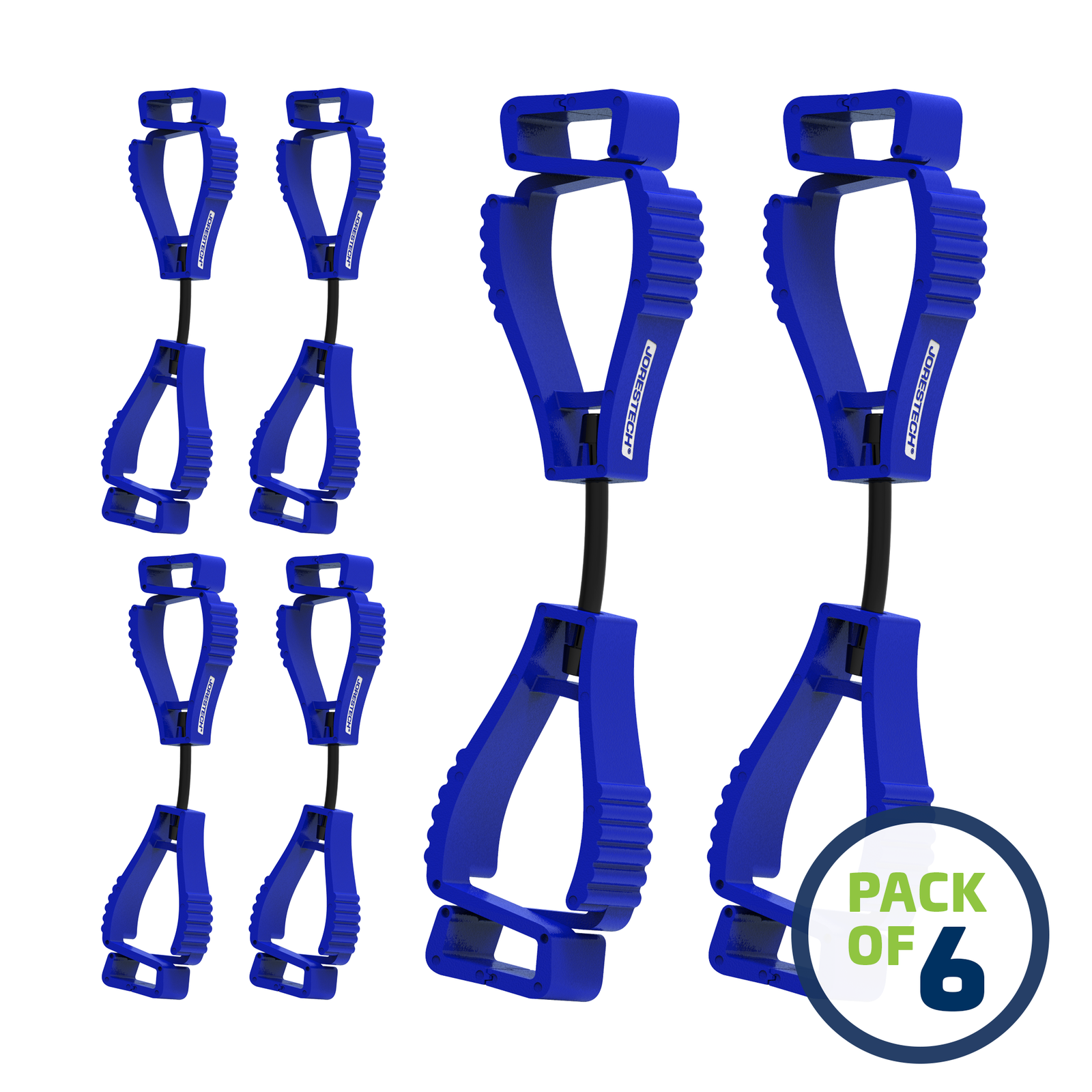 Pack of 6 Blue JORESTECH glove clip safety holders