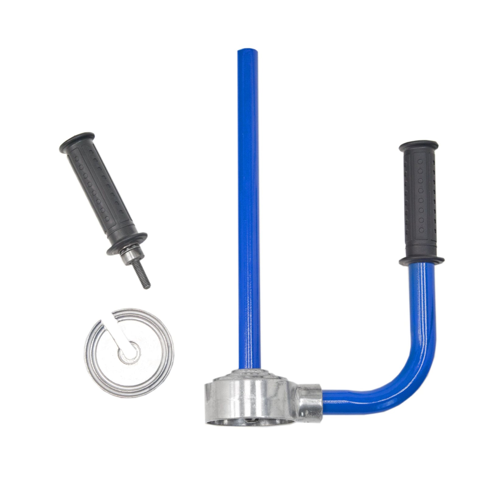 Showing the hand held pallet stretch wrapper unassembled 