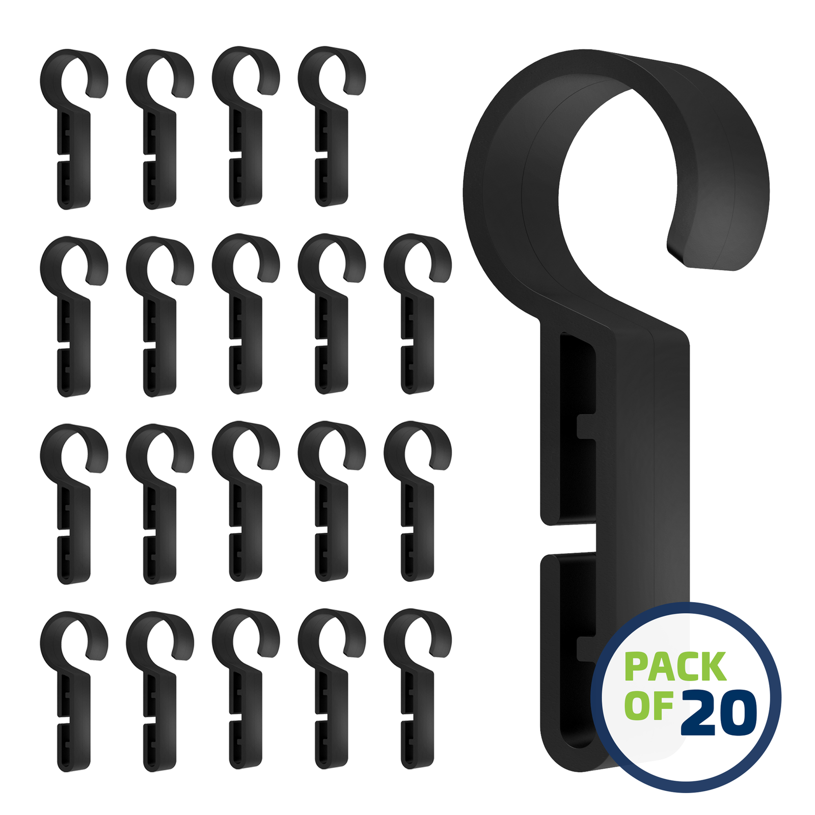 Pack of 20 JORESTECH hard hat headlamp clip in black
