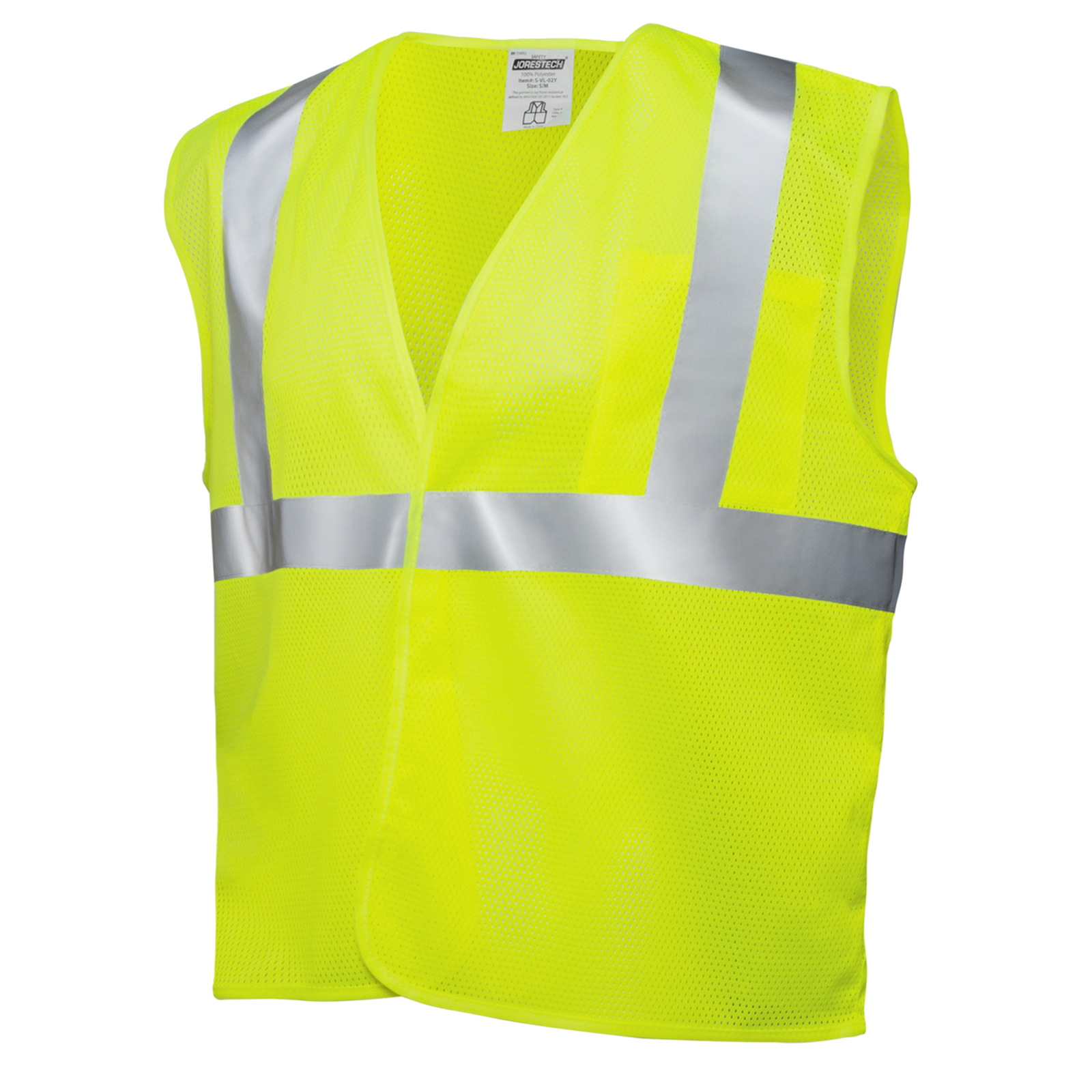 Lime/Yellow hi visibility safety vest with 2 inches reflective strip