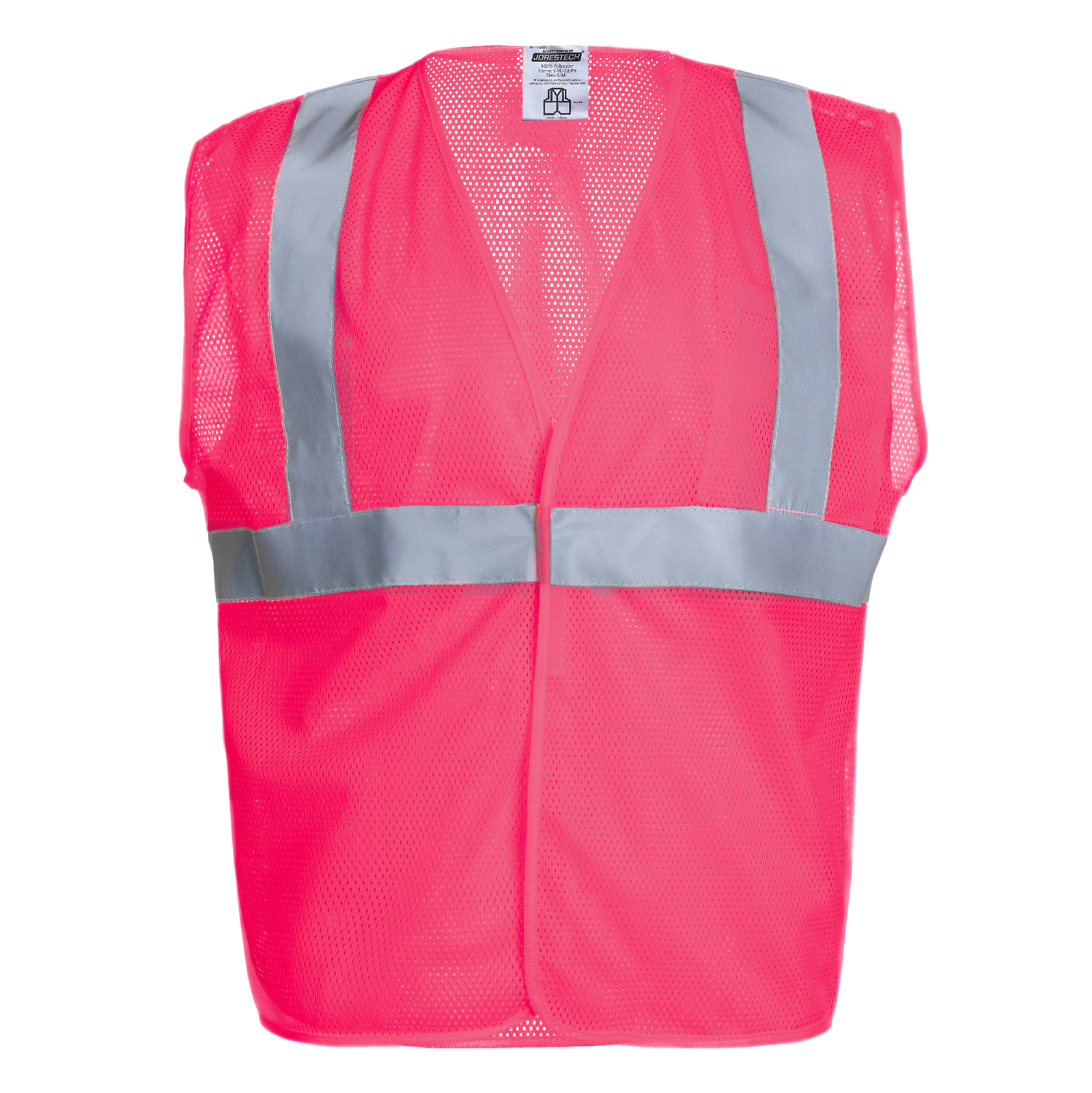 High Visibility pink mesh Safety Vest with 2 inch reflective strips