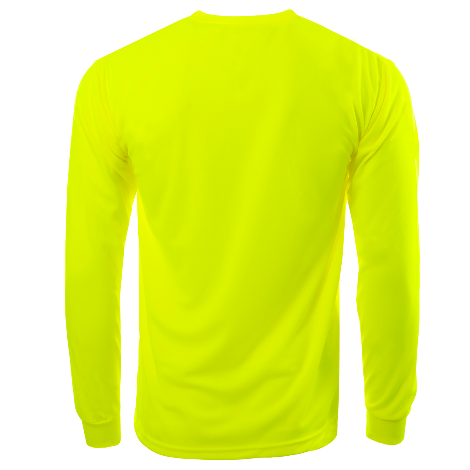 Back view of the Hi-vis safety long sleeve lime shirts