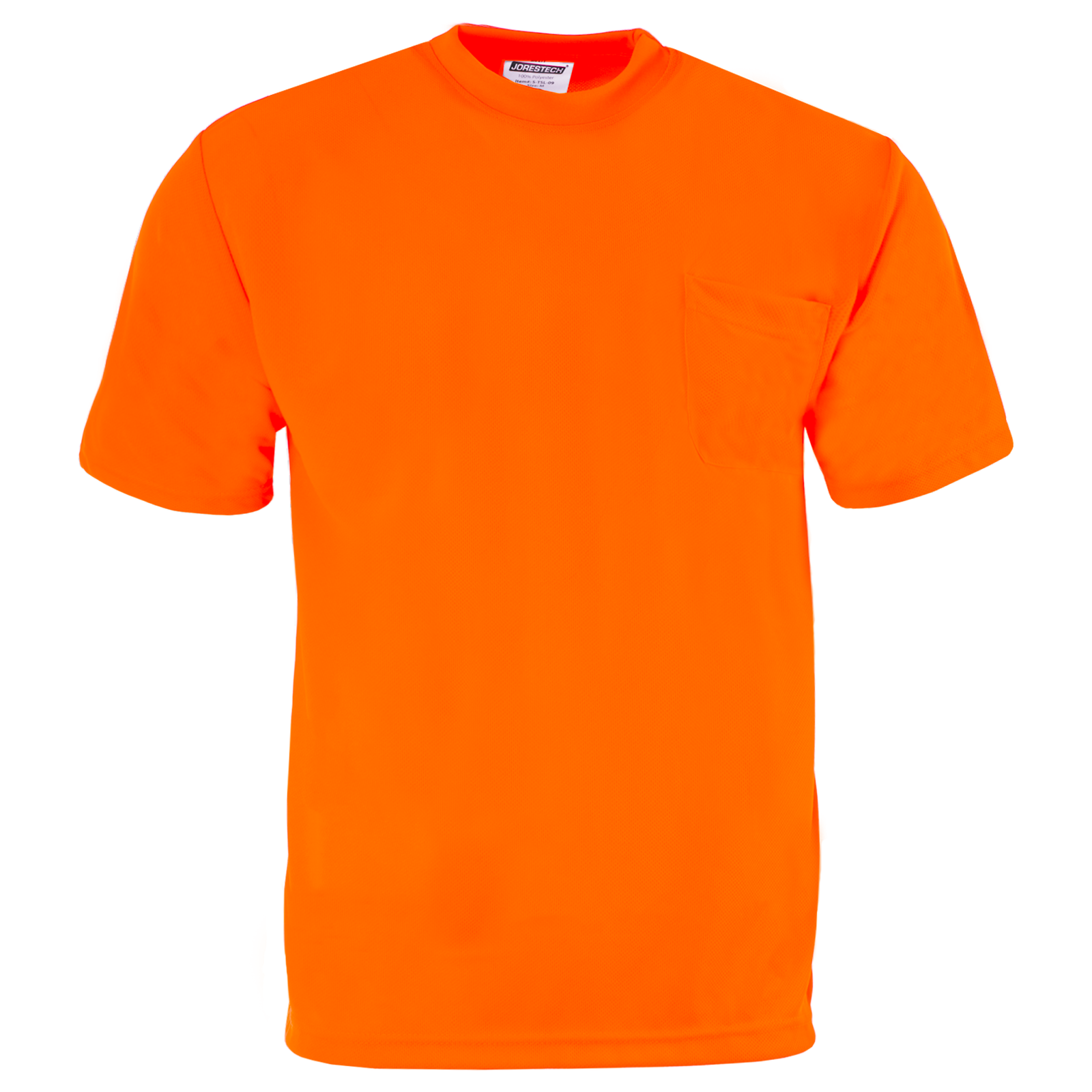front view  of the birds-eye orange short sleeve safety pocket shirt 
