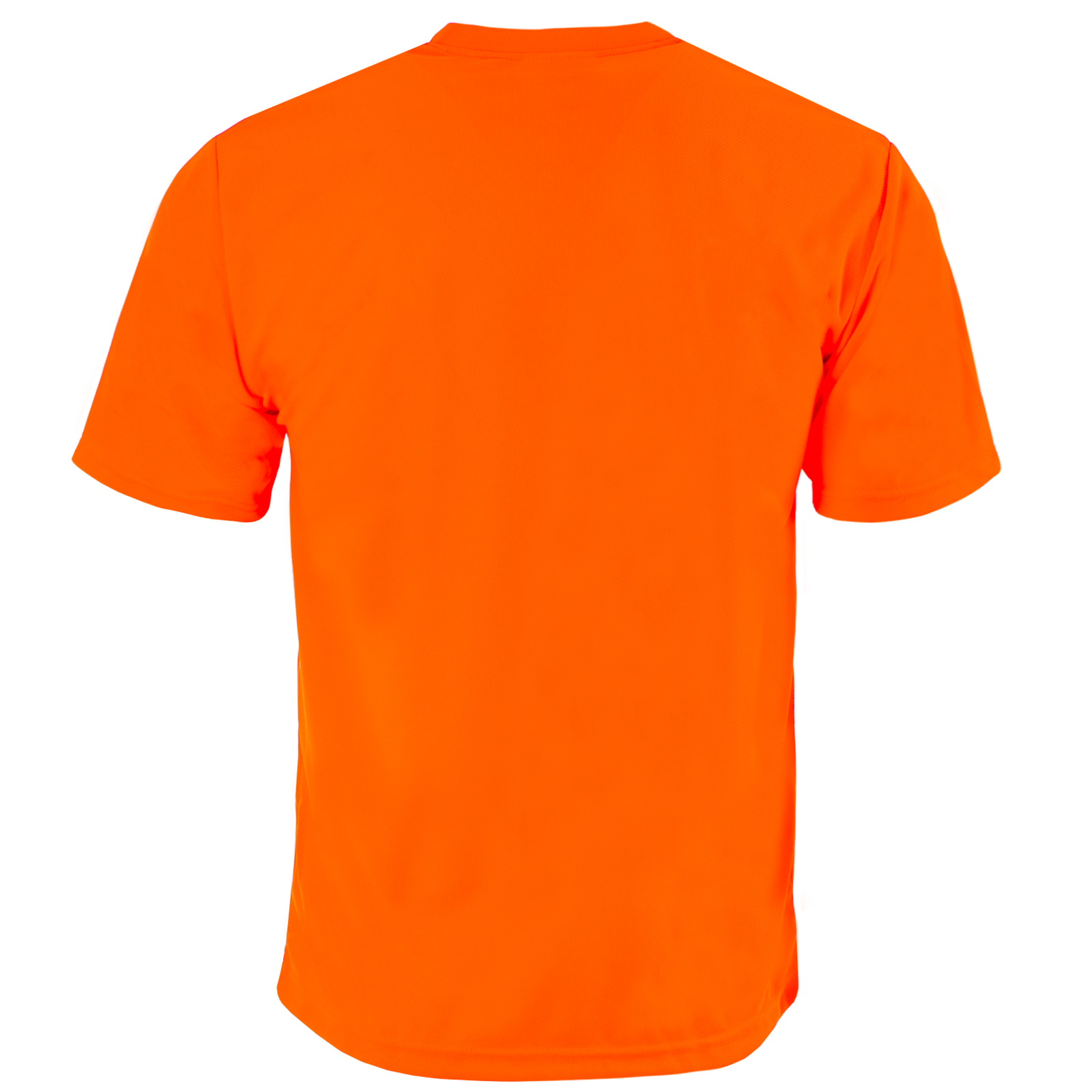 back view  of the Hi-Vis orange short sleeve safety pocket shirt