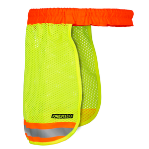 Hi-vis two tone, Lime and Orange hard hat JORESTECH neck shade with reflective strip