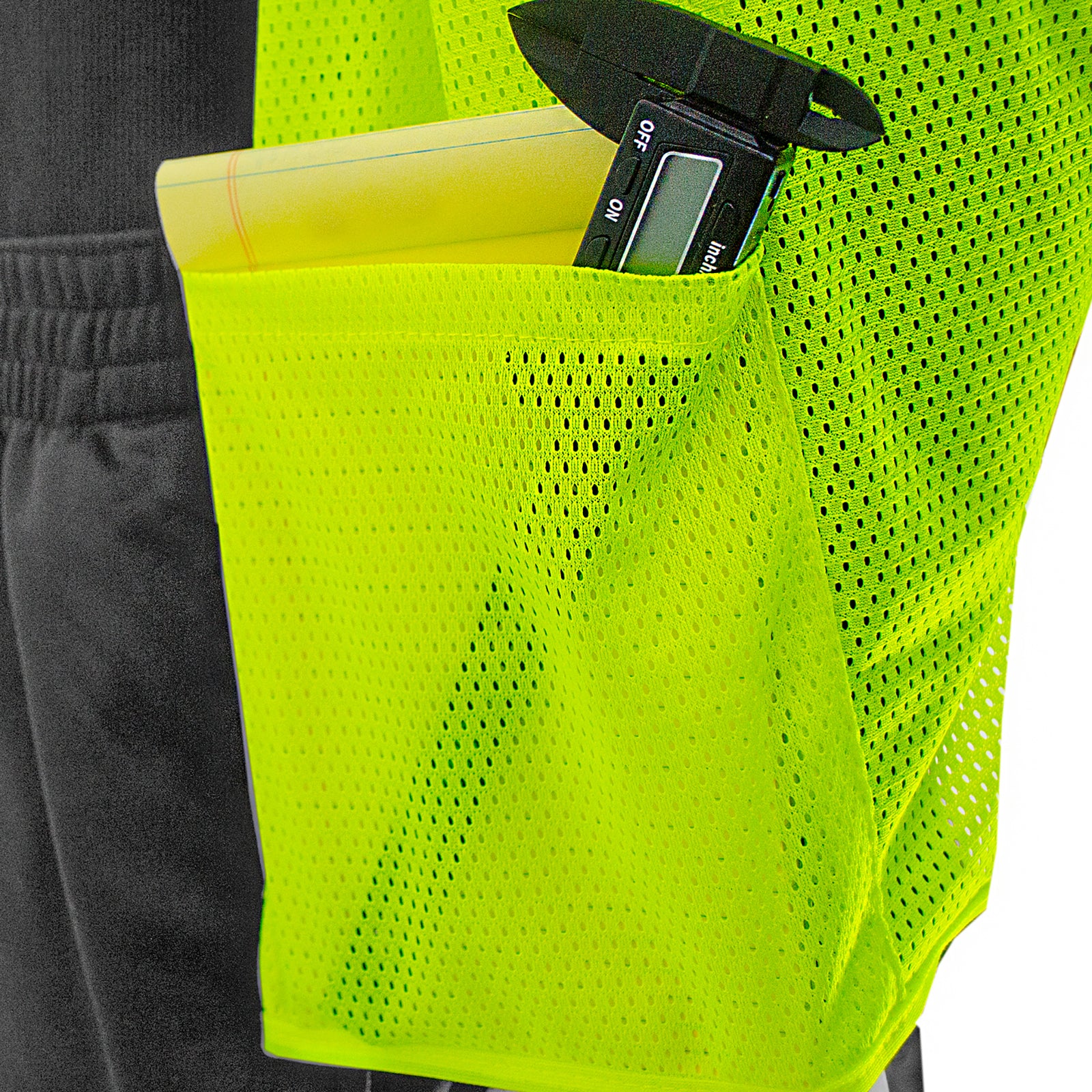 Close-up of the inside pocket of the JORESTECH® 5 point break-away safety vest