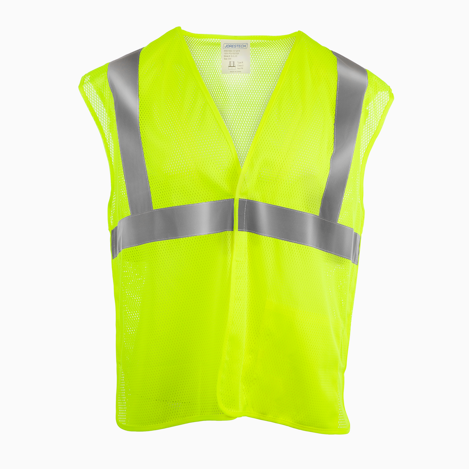 front view of the lime/yellow tearaway safety vest Class 2 type R 