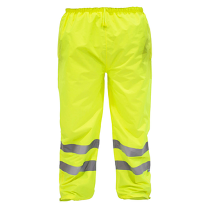 Front of the High visibility all yellow/lime JORESTECH rain pant with reflective strips