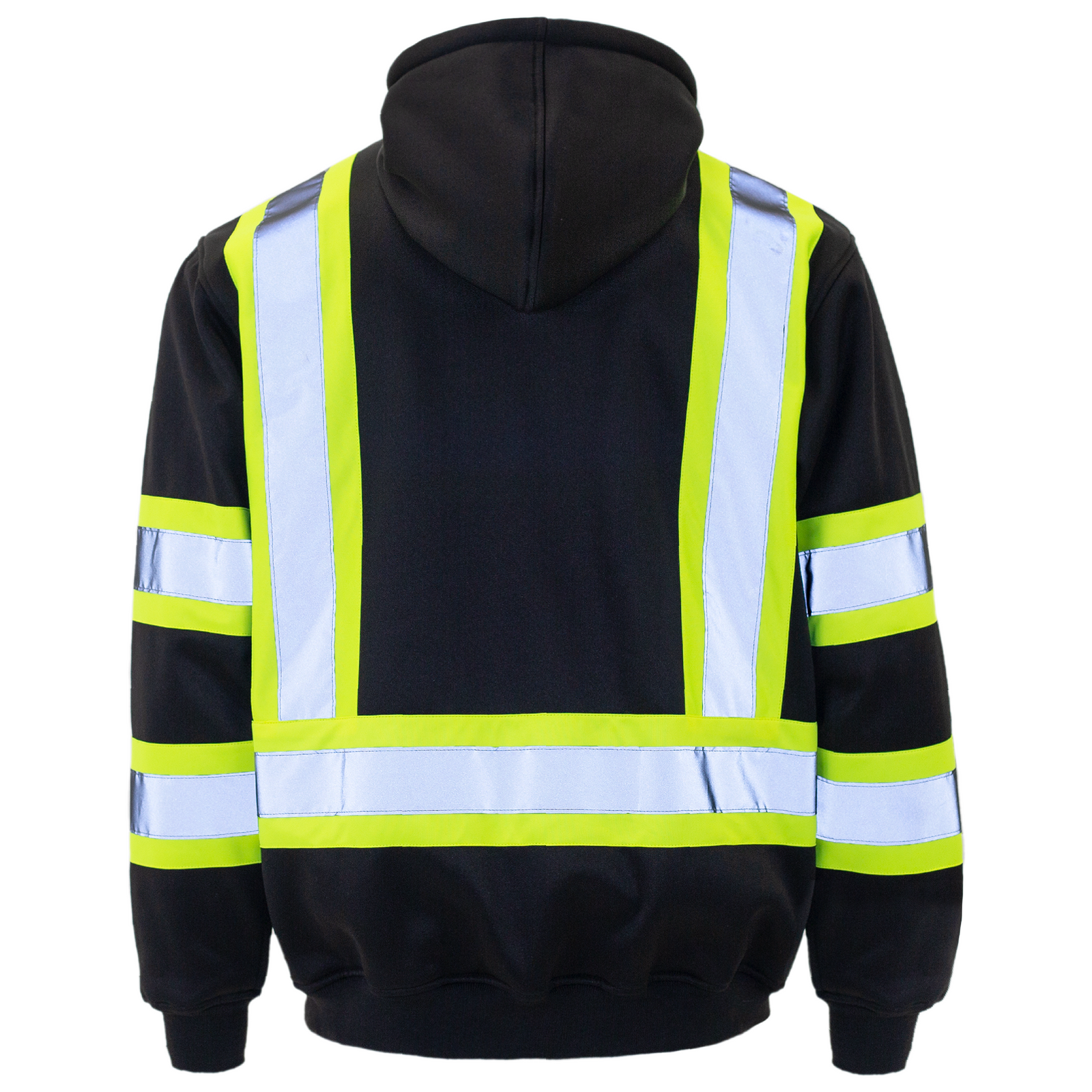 JORESTECH black hi-vis safety hooded black and yellow sweatshirt with reflective stripes