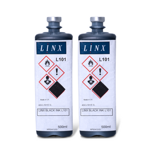 2 reemplazable containers of 500 ml of black LINX multi-purpose ink