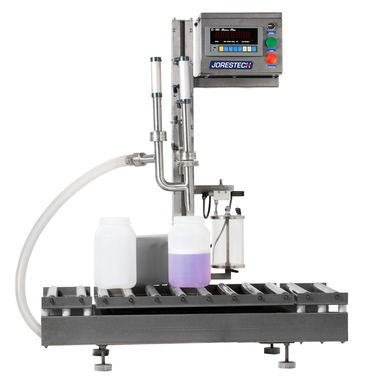 Net Weigher Liquid Filling Machine with Conveyor – Technopack Corporation