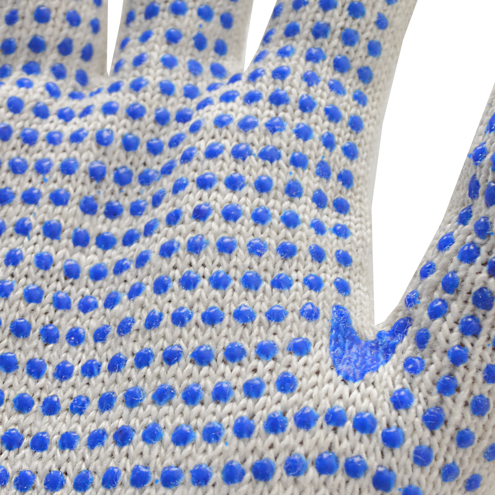 PVC blue dotes on the palm of the JORESTECH safety knitted all purpose glove 