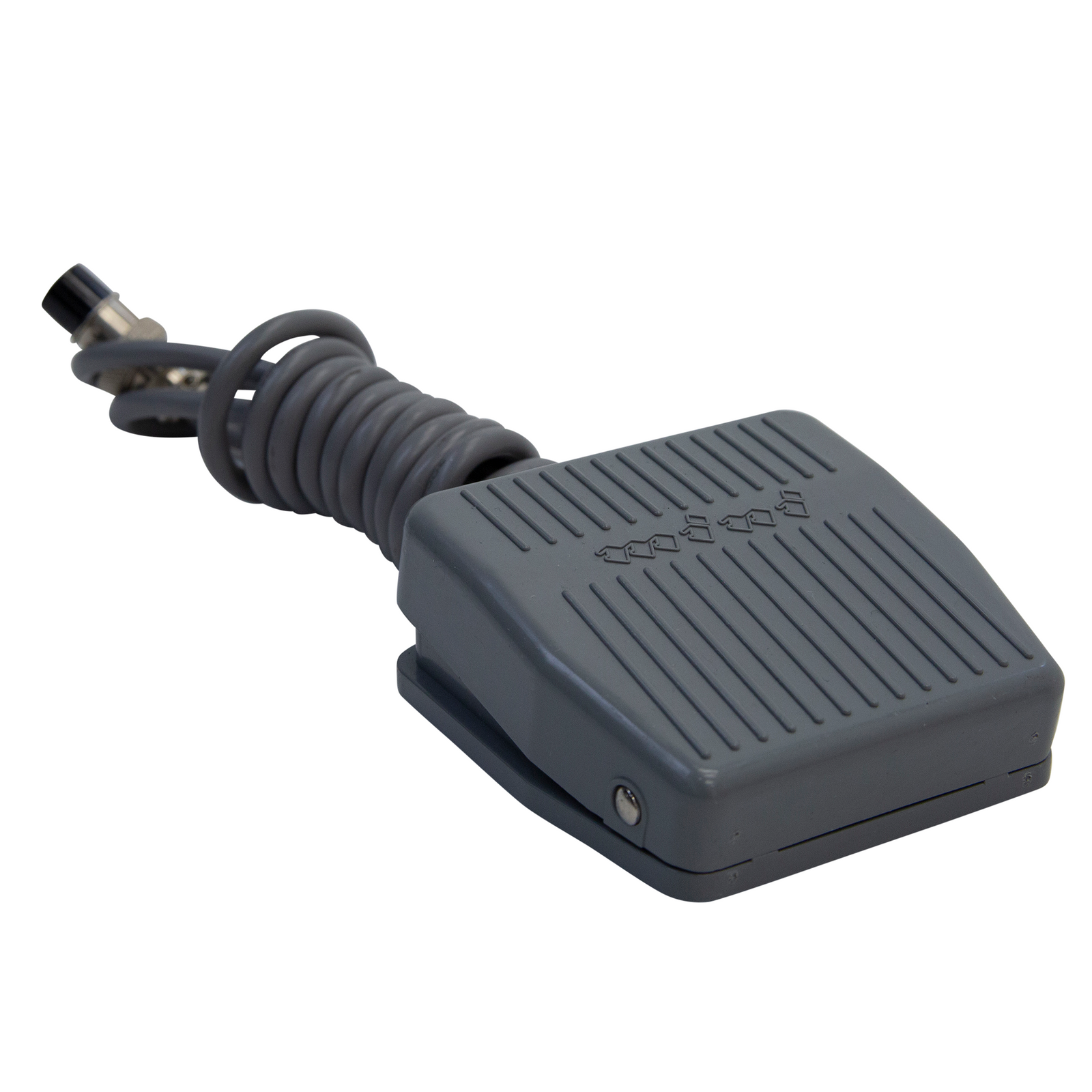 Grey pedal belonging to a magnetic pump liquid dispenser. 