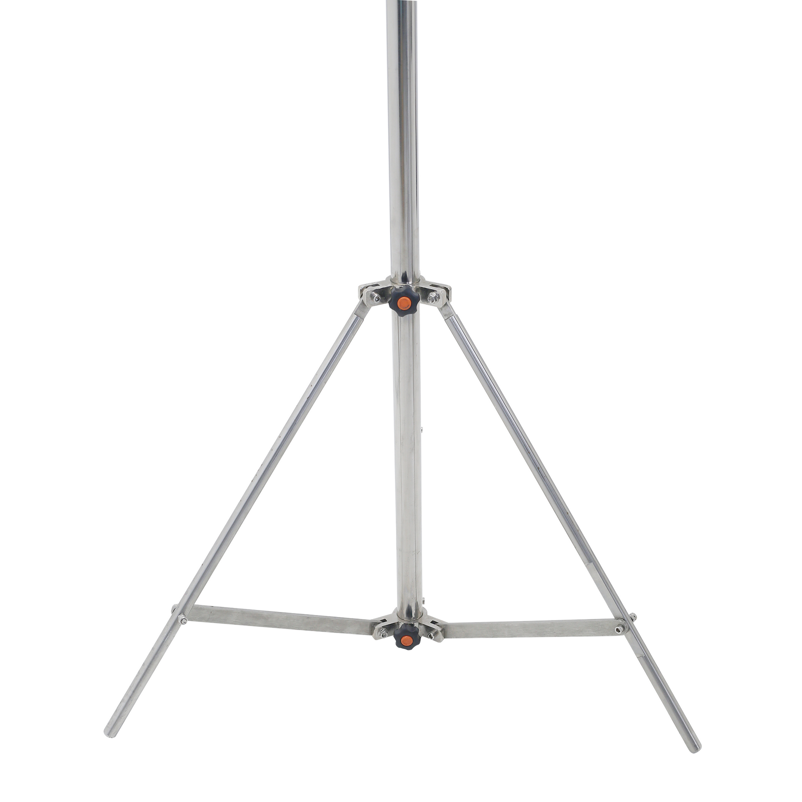 close up of stainless steel tripod base