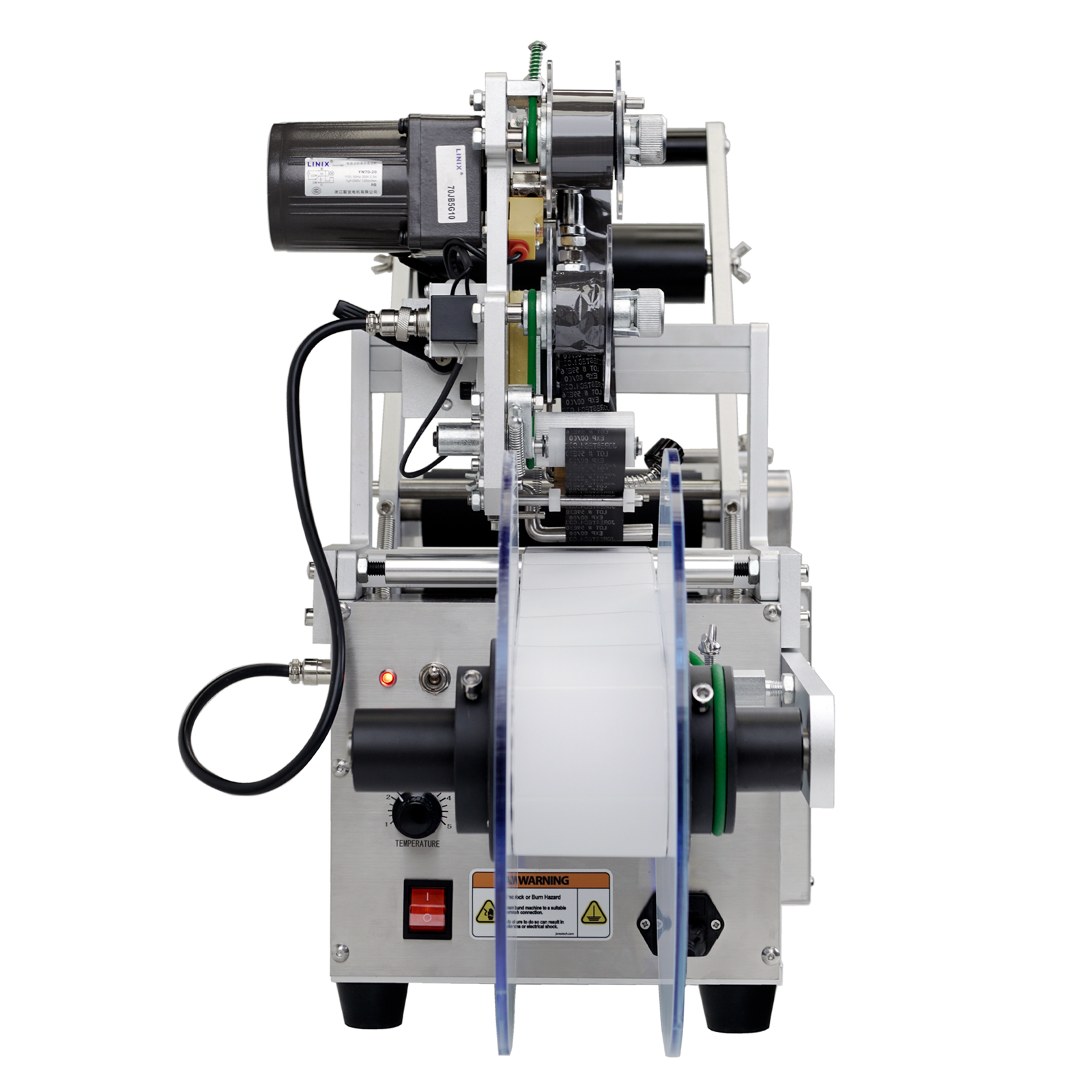 Semi-Automatic Label Applicator for Round Containers with