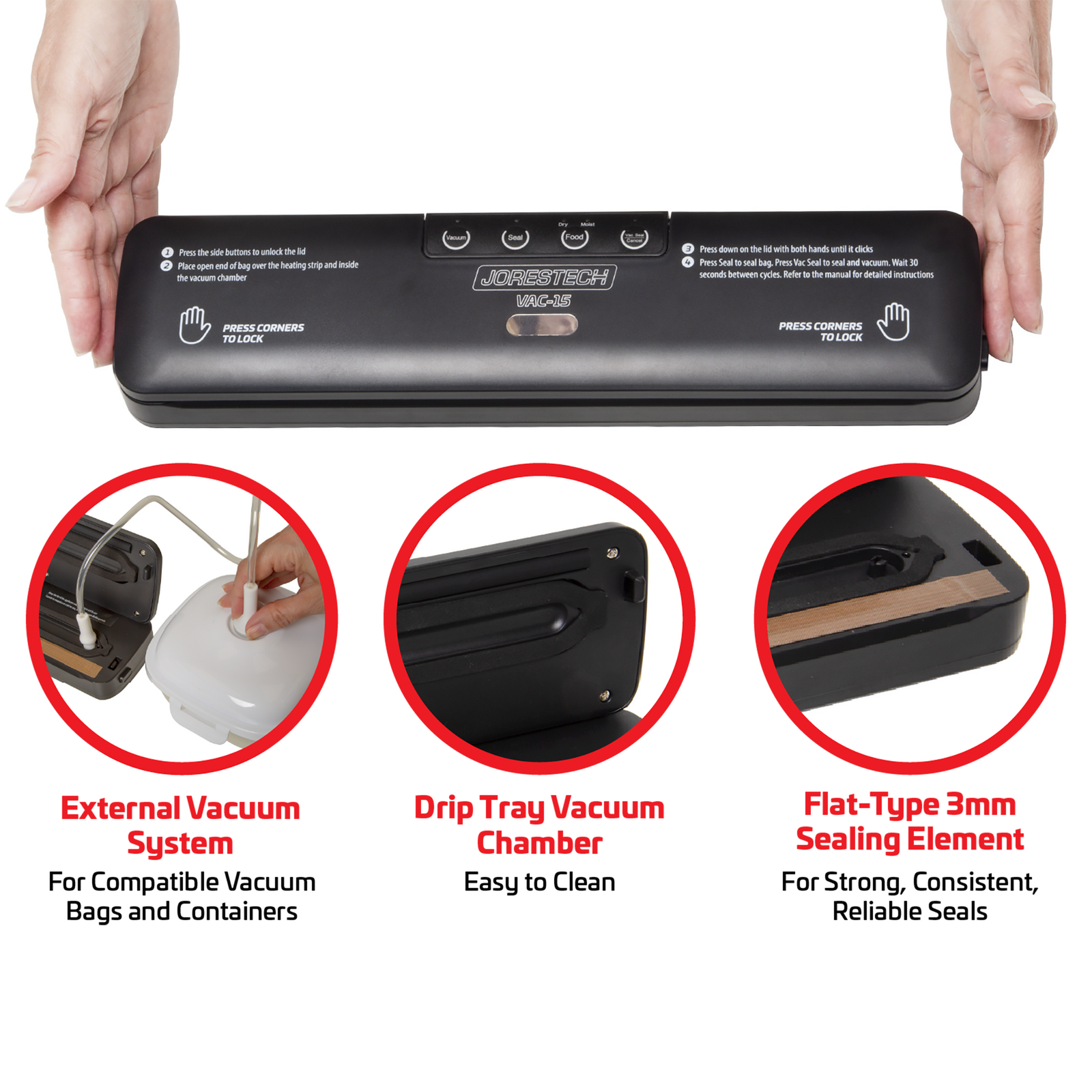 Counter Friendly Vacuum Sealing Machine for Home & Office Use
