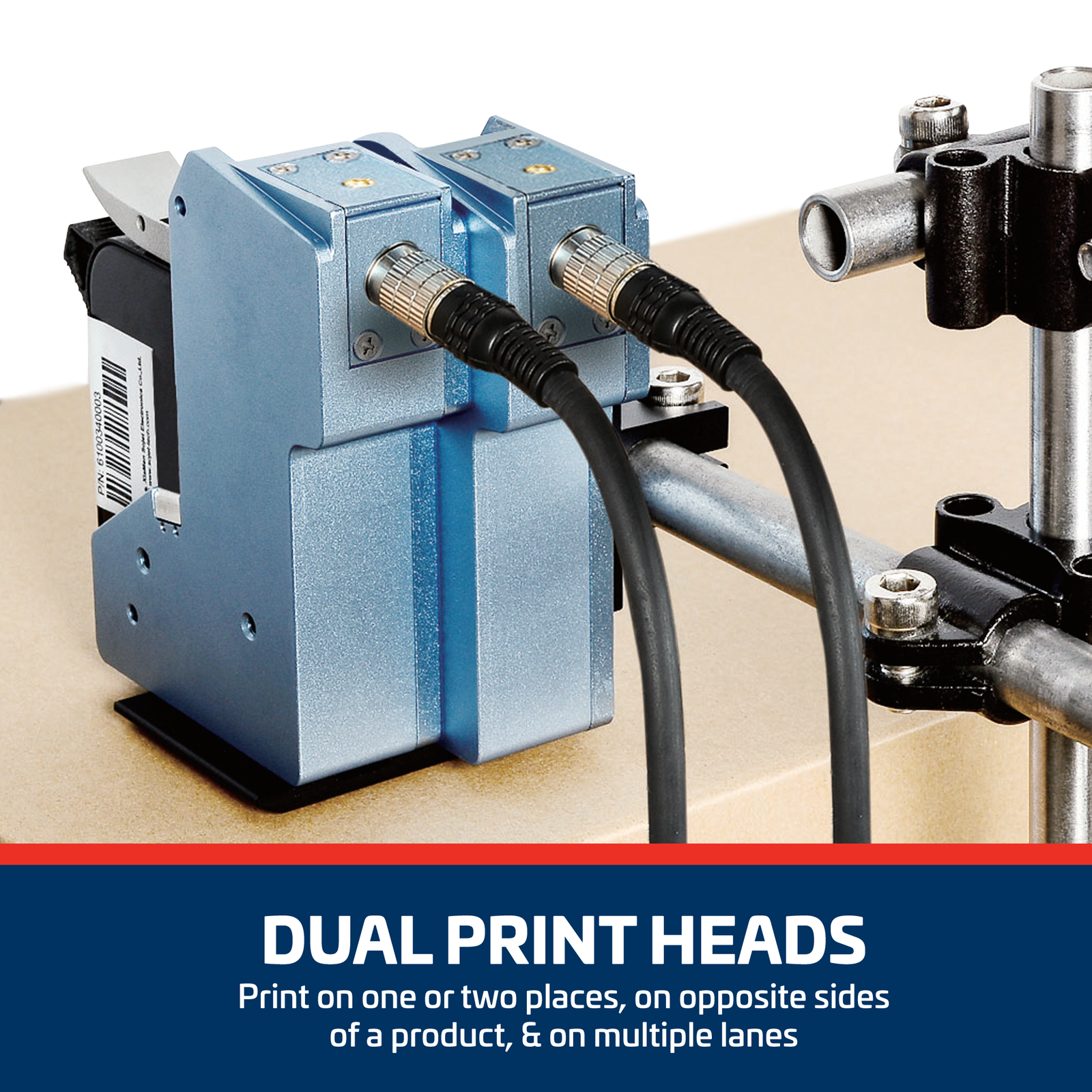TIJ Dual Head Inkjet Coder for Small & Large Character Printing