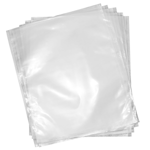 A bundle of the clear HAL vacuum sealing bags with a pack of 1000 units over white background