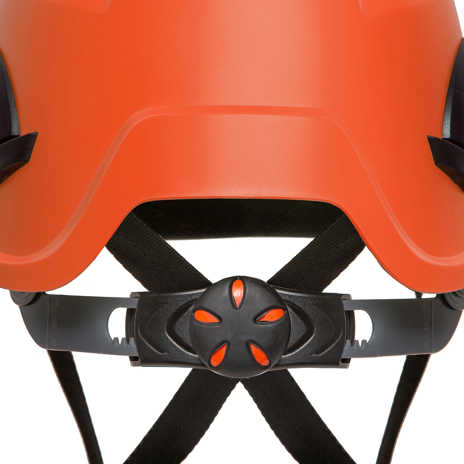 Close up to show the black ratchet mechanism of the JORESTECH hard hat with 4 suspension points