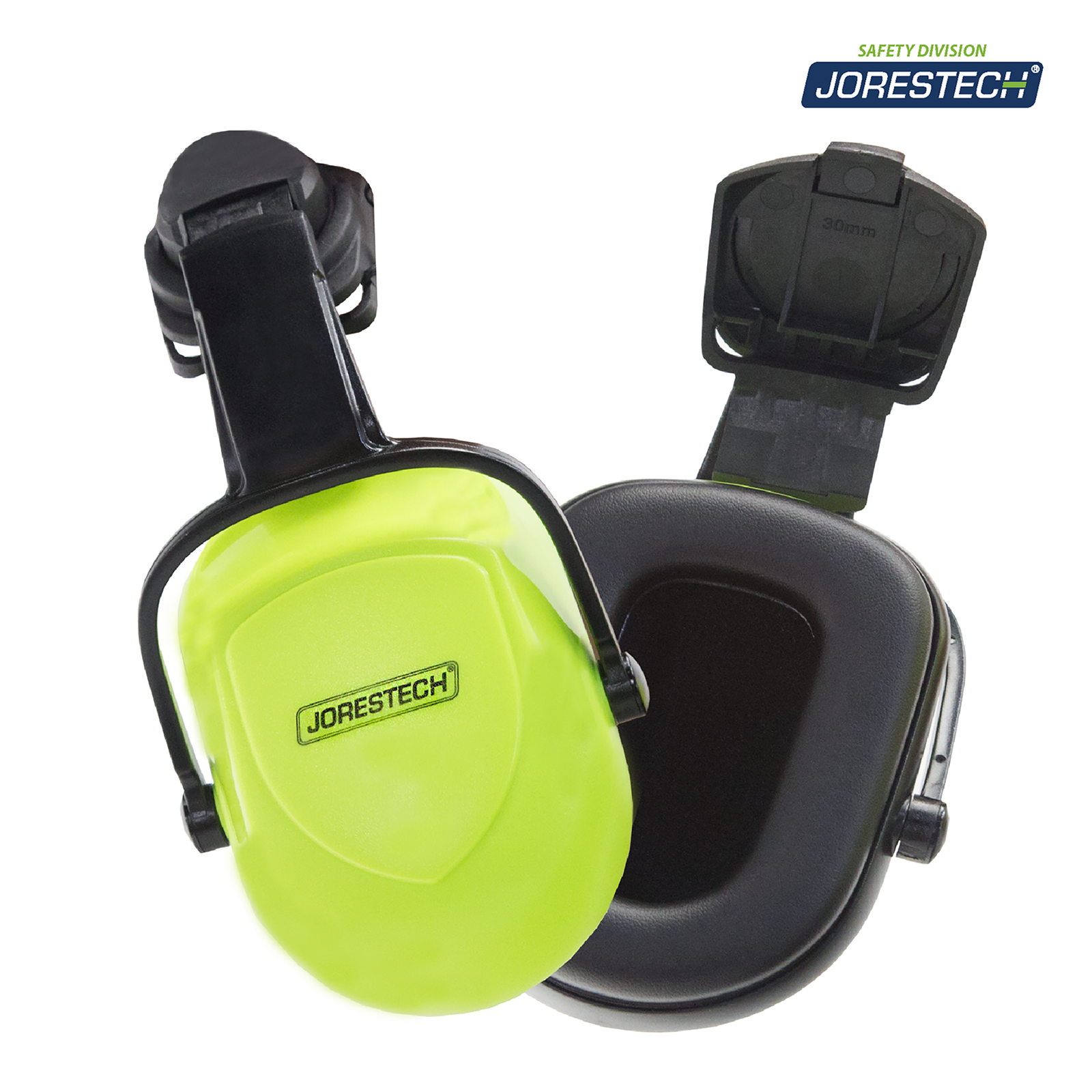 Features the lime and black removable JORESTECH® earmuffs that are part of this combo