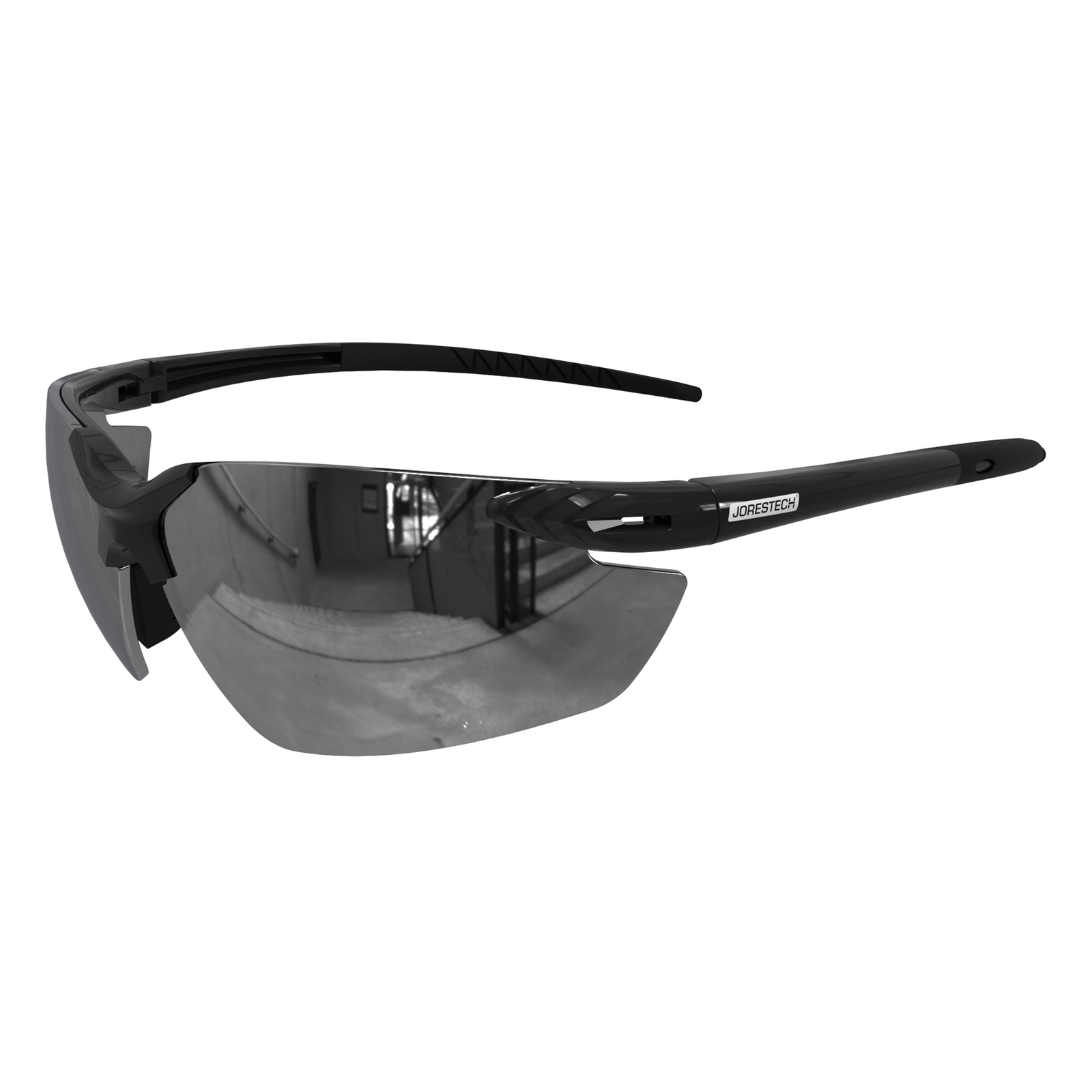 The hi performance polycarbonate mirror smoke lenses and black frame with flexible temples for outdoors