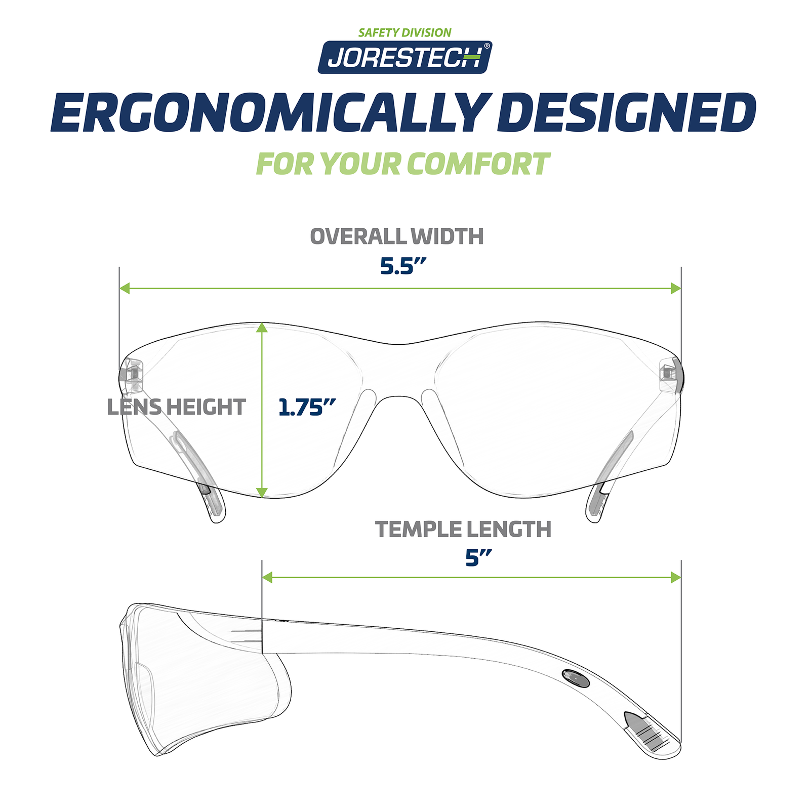 Wraparound Safety Glasses for High Impact Protection