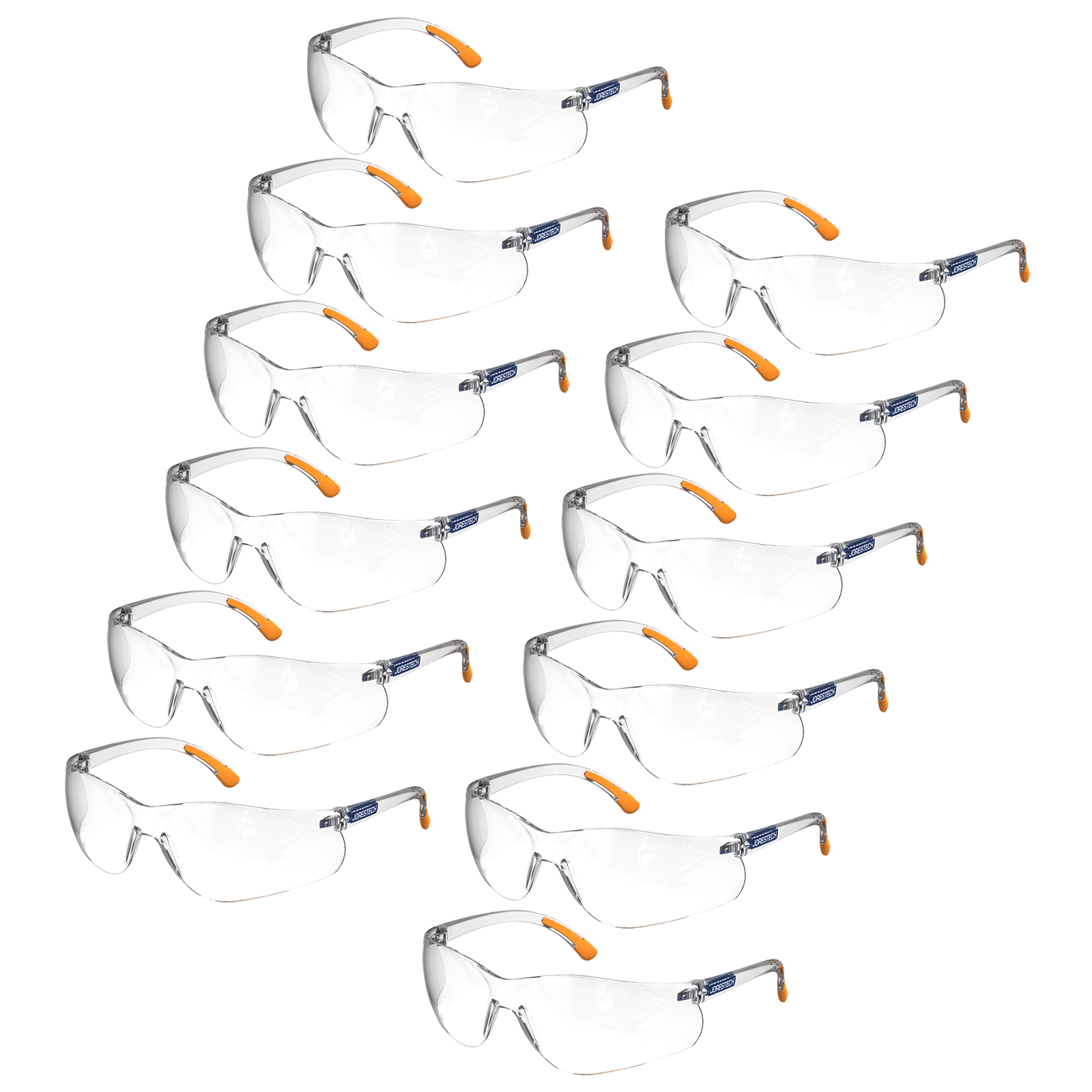 Pack of 12 wraparound safety glasses for high impact protection