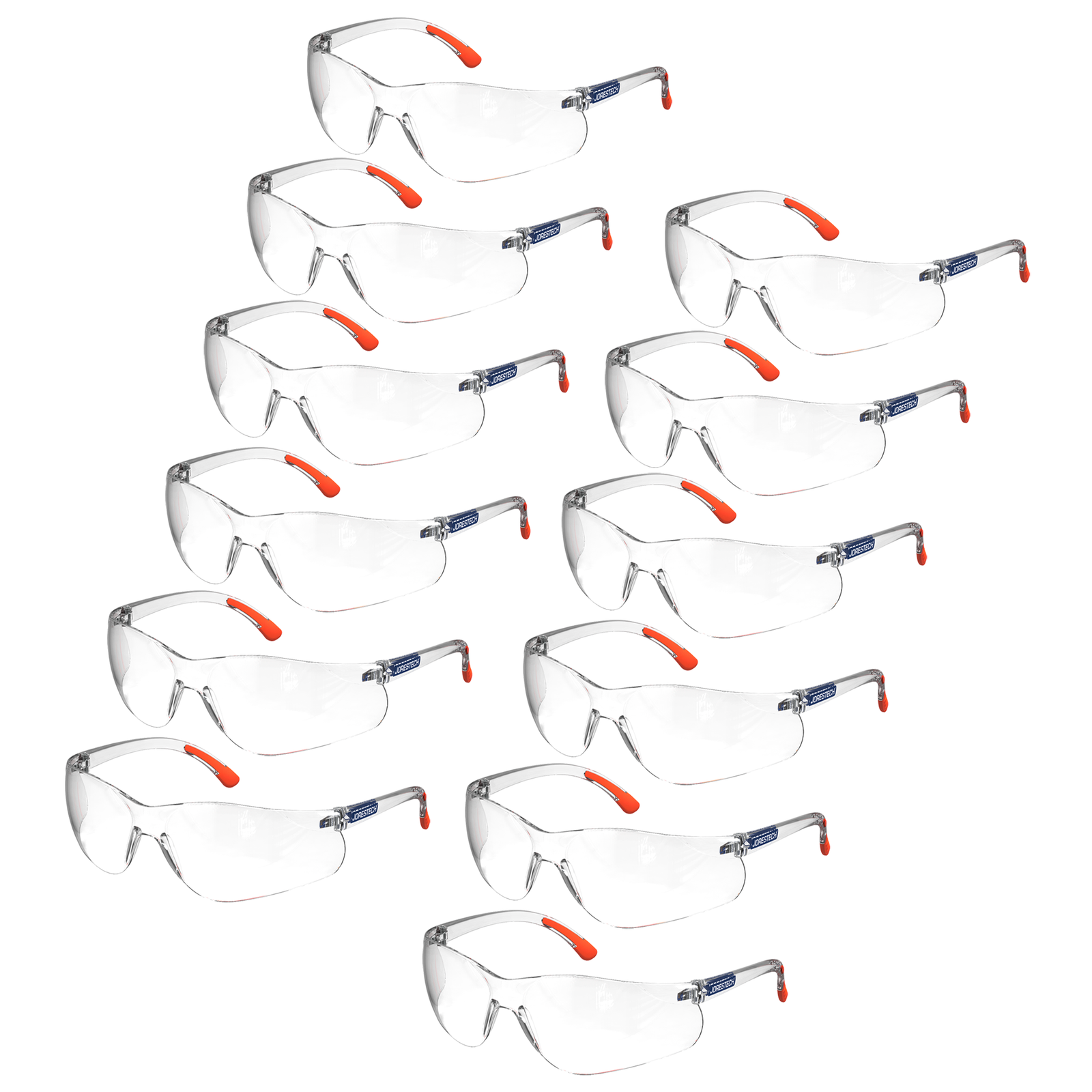 Wraparound JORESTECH safety glasses for high impact protection in a pack of 12