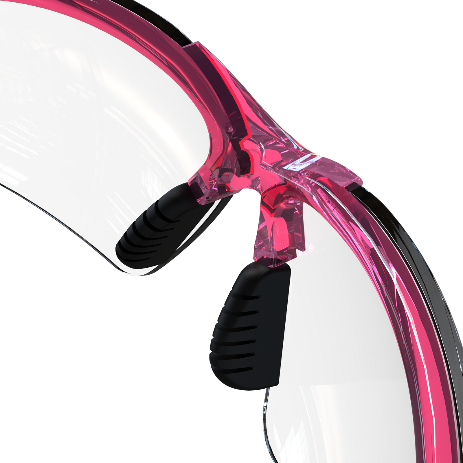 High impact ANSI compliant safety glasses for eye protection with soft nose bridge