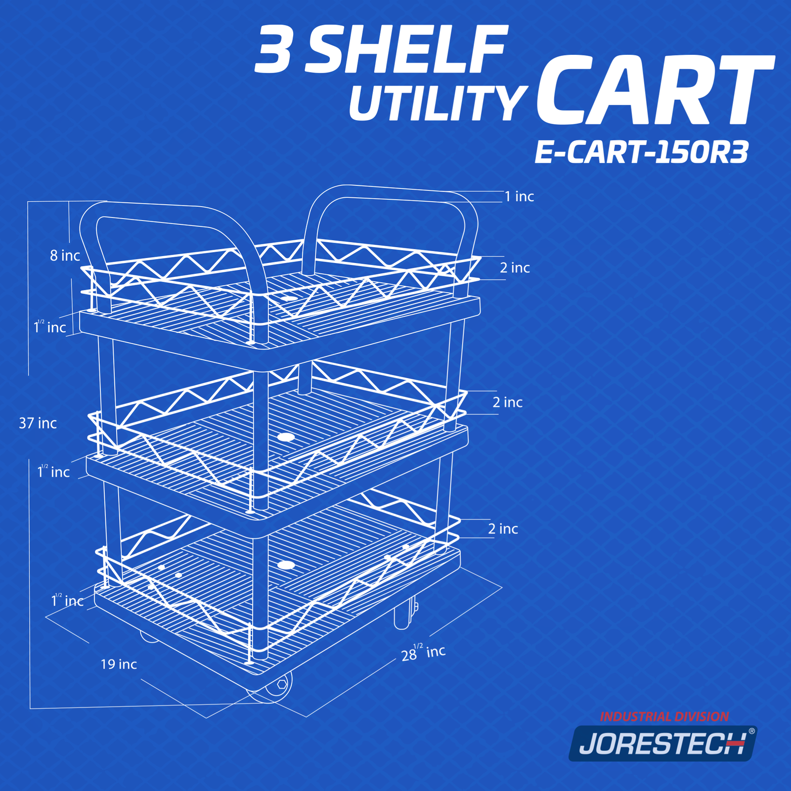 Three Tier Utility Push Cart | Versatile, Durable, Heavy-Duty ...